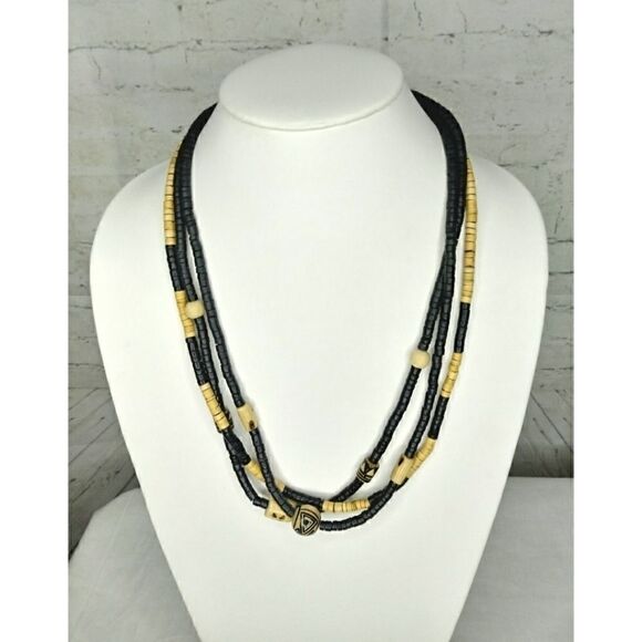 Tribal Themed Wooden Bead Necklace - Picture 1 of 4